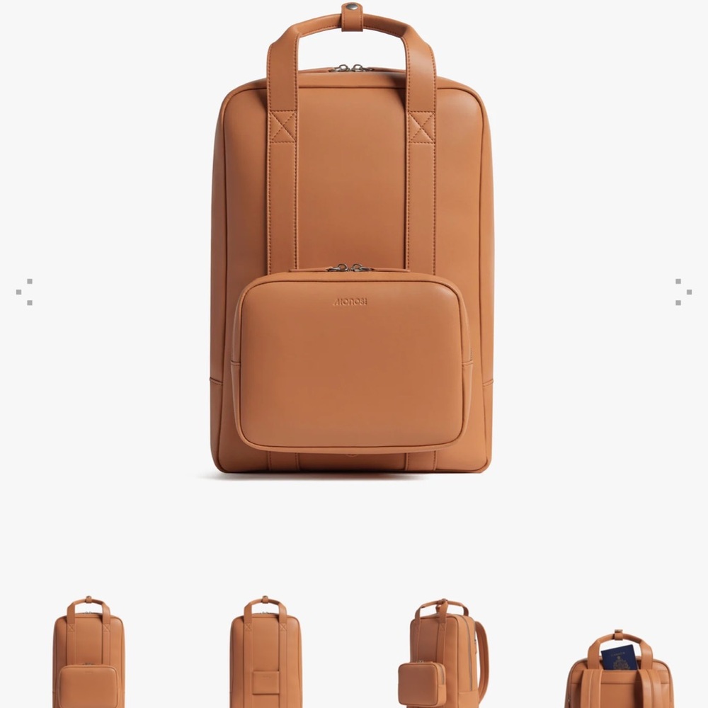 Stylish Tan Leather Backpack